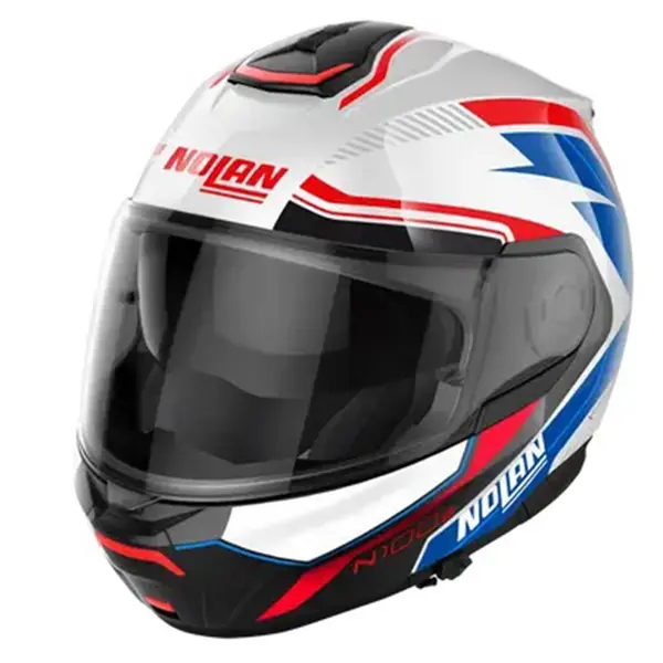 Image of Nolan N100-6 Surveyor N-COM 024 Metal White (Blue Red Black) Modular Helmet Size M