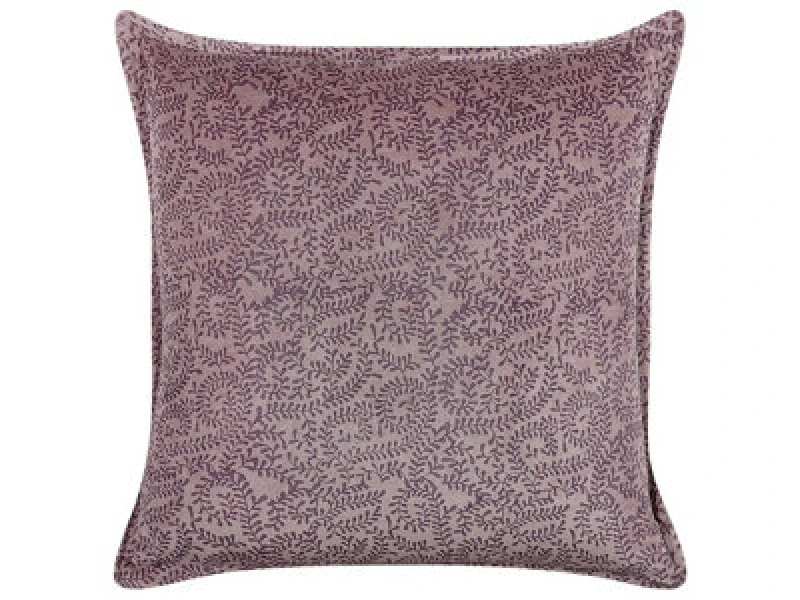 Image of Beliani Throw Cushion Kalmia Velvet 45 X 45cm Pink Floral Pattern