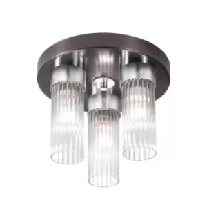 Image of Kolarz Giro Glass Glass Shade Cluster Ceiling Light 3 Light Brunito Brushed