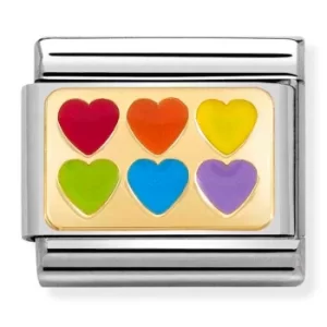 Image of Nomination CLASSIC Rainbow Hearts Charm 030263/22