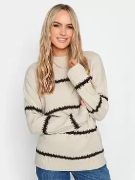 Image of Long Tall Sally Blurred Stripe Jumper, Natural, Size 10-12, Women