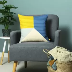 Image of Furn Alessa Scandi Geometric Stripe Recycled Polyester Cushion Cover, Multi, 43 x 43 Cm