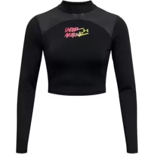 Image of Under Armour Crop Long Sleeve T Shirt Womens - Black