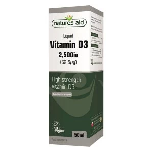 Image of Natures Aid Vegan Vitamin D3 Liquid 2500iu