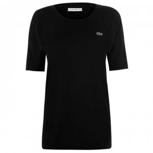 Image of Lacoste Block Tape T Shirt - Blk/Blk/Wht