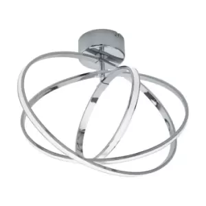 Image of Eglo Selvina Chrome Interlinking Ring Ceiling Light