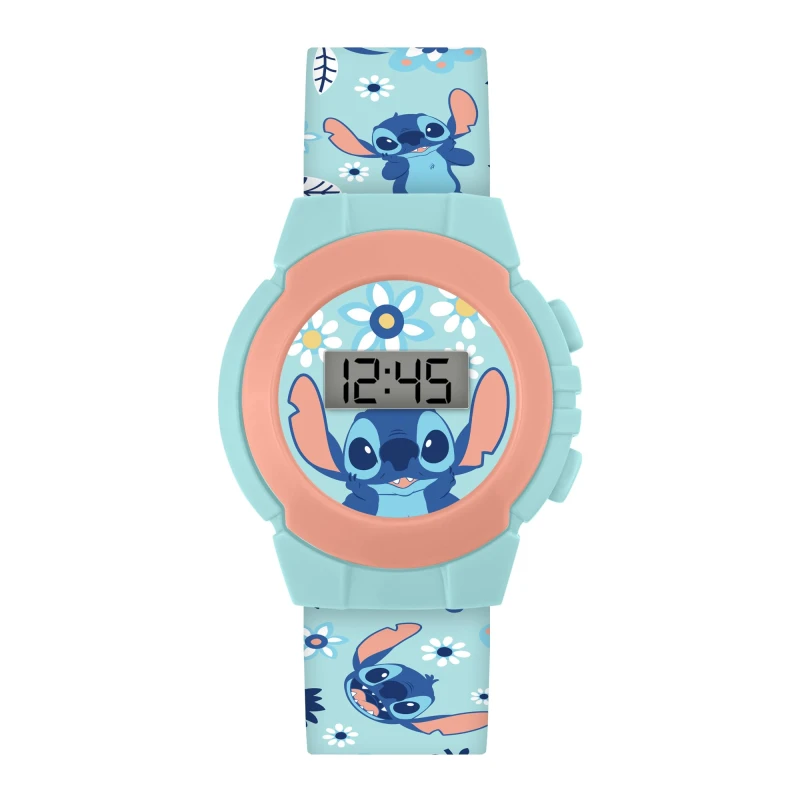 Image of Disney Lilo And Stitch Blue Digital Watch and Keyring Set