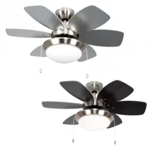 Image of Spitfire 30 Ceiling Fan in Brushed Chrome with Reversible Blades
