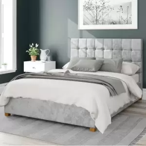 Image of Sinatra Mirazzi Velvet Ottoman Bed Silver