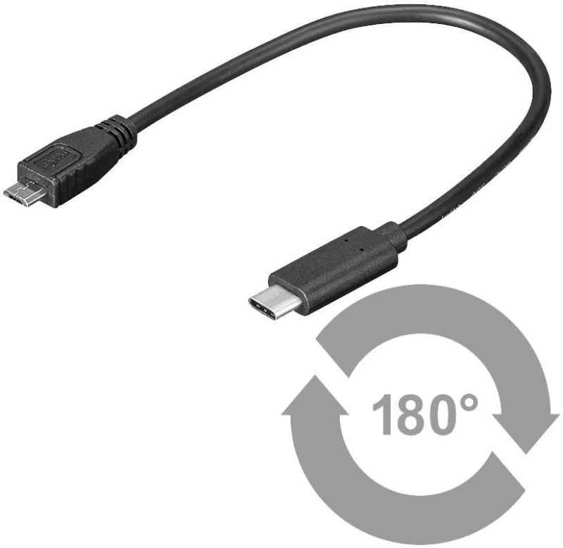 Image of Microconnect USB3.1CAMB02 USB cable USB 2.0 0.2 m Micro-USB B USB C Bl