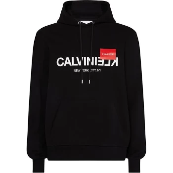Image of Calvin Klein Text Hoody - Calvin Blk BDS