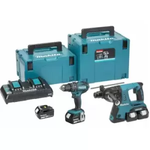 Image of Makita - DLX2137PTJ Cordless 18V Twin Kit with 4x 5.0Ah Batteries