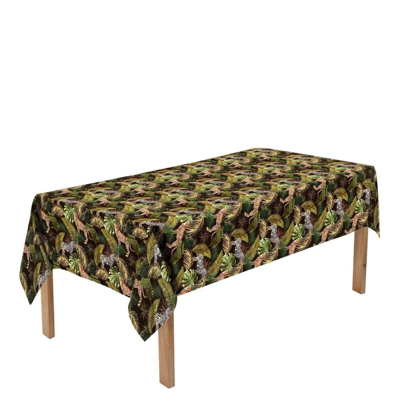 Image of Luxury Living Safari Tablecloth 150cm x 215cm Oblong Green