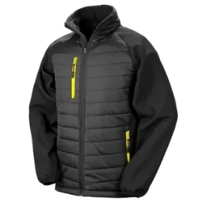 Image of Result Womens/Ladies Compass Soft Shell Jacket (M) (Black/Yellow)