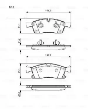 Image of Bosch 0986494672 Brake Pad Set Disc Brake Front Axle