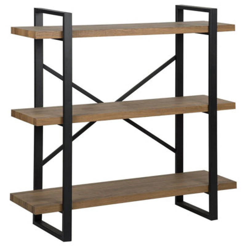 Image of Beliani 3 Tier Shelving Unit Timber 111cm Dark Brown