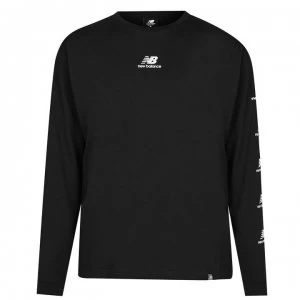 Image of New Balance Essential Long Sleeve T Shirt Mens - Black
