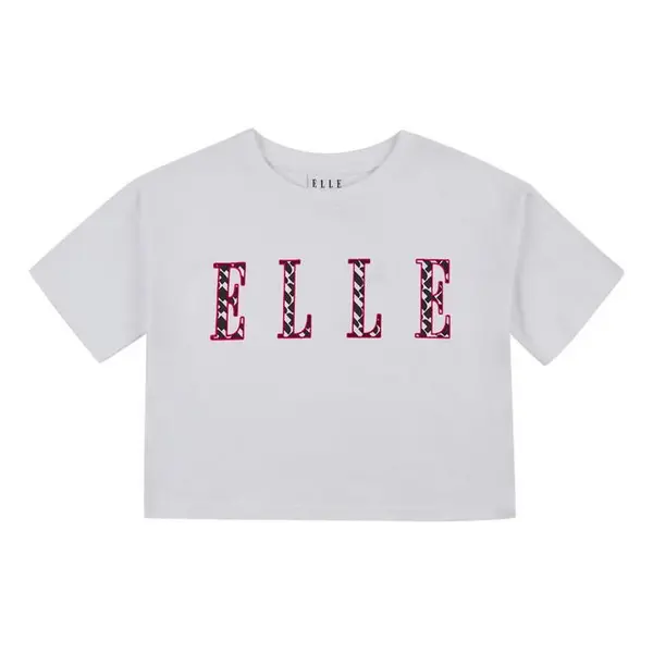 Image of Elle Elle Boxy Crop SS T Jn99 Cropped T-Shirts 14-15 Yrs White 62485901255