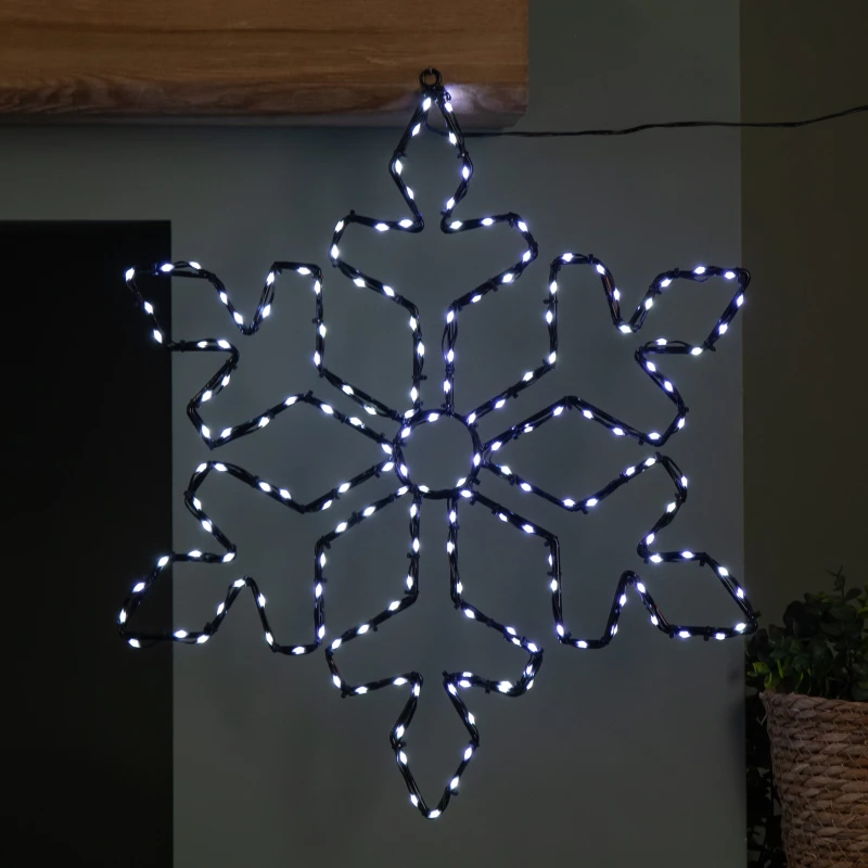 Image of 50cm x 44cm Light up FlexiBrights Christmas Snowflake with 165 White LEDs