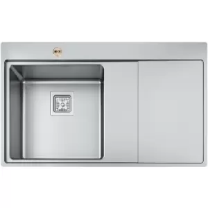 Image of Bristan - Ingot Easyfit 1.0 Bowl Kitchen Sink RH Drainer 860mm L x 520mm W - Stainless Steel