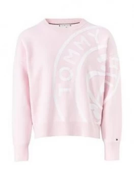 Image of Tommy Hilfiger Bobbee Stamp Logo Sweater - Pink