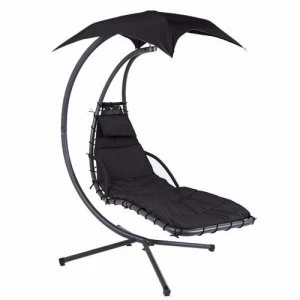 Image of Zexum Black Swinging Helicopter Garden Relaxation Dream Chair