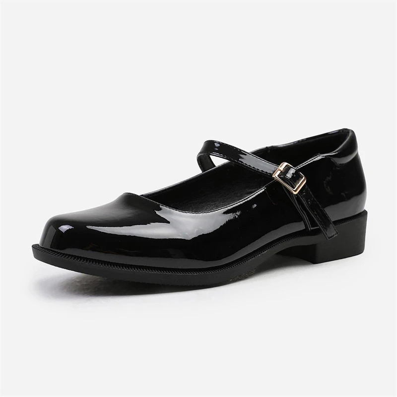 Image of Where's That From 'Kingston' Low Heel Loafer With Strap And Buckle Detail Black