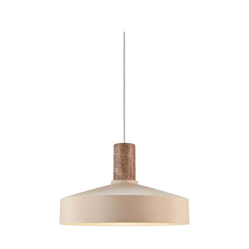 Image of Nordlux Elvas Indoor Pendant Light Beige Metal E27 Marble - Mains Powered, IP20 Beige Unisex