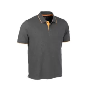 Image of Pique Polo Shirt Dark Grey Marl - Small