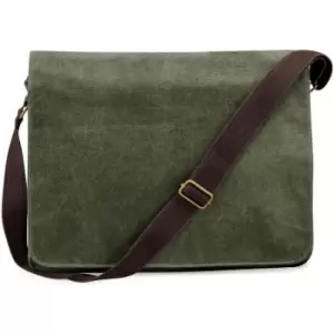 Image of Quadra Vintage Canvas Despatch Bag - 14 Litres (Pack of 2) (One Size) (Vintage Military Green) - Vintage Military Green