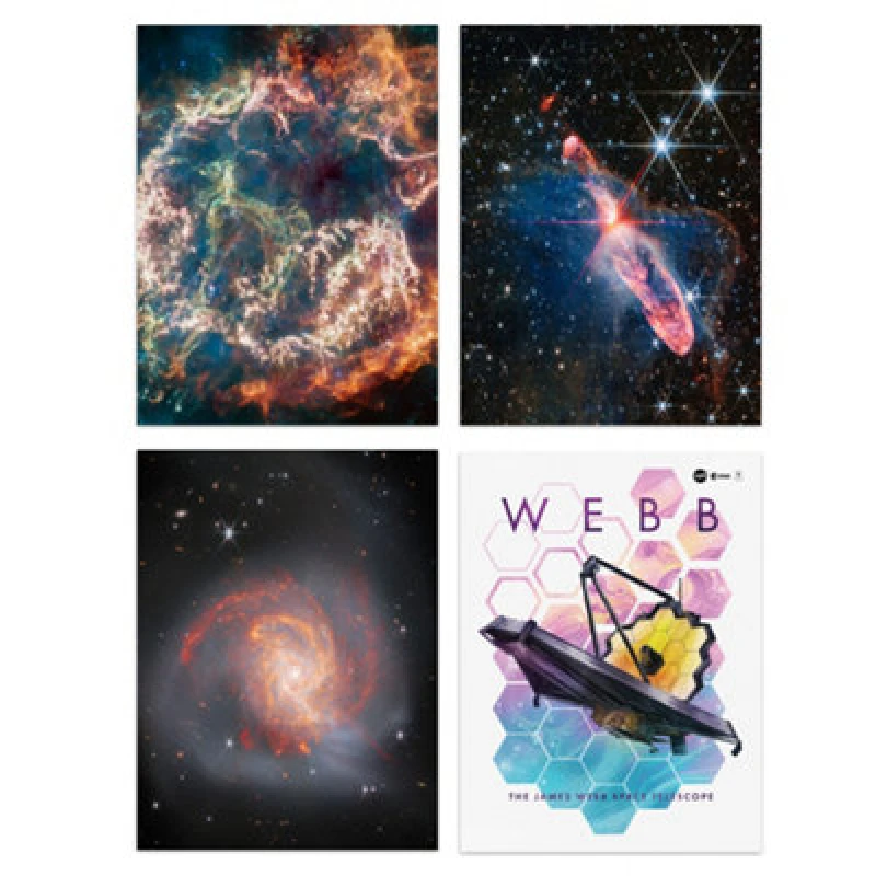 Image of Artery8 Wall Art Print Set Of 4 Nasa James Webb Telescope Images Clash Of The Titans Ngc 3256 Cassiopeia A Forming Stars