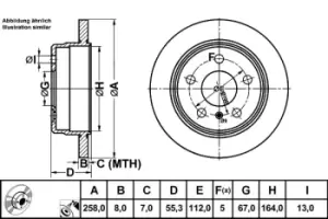 Image of ATE Brake disc 24.0108-0111.1 Brake rotor,Brake discs MERCEDES-BENZ,A-Klasse (W168),VANEO (414)