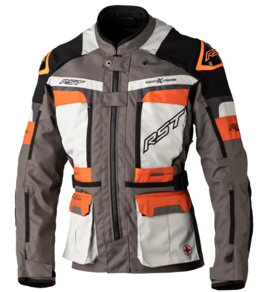 Image of RST Adventure-Xtreme Race Dept Ce Mens Textile Jacket Dark Grey Grey Orange 40