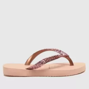 Image of Havaianas Pink Slim Glitter Ii Girls Junior Sandals
