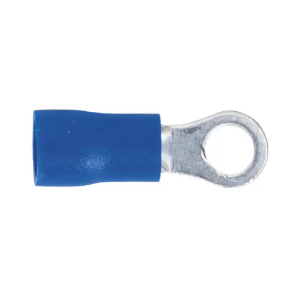 Image of Genuine SEALEY BT24 Easy-Entry Ring Terminal Ø4.3mm (4BA) Blue Pack of 100
