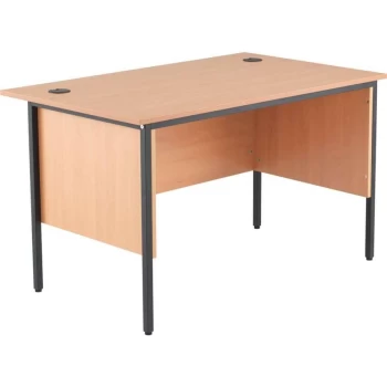 Image of Start 18 1229MM Rectangle Desk with Side Modesty Panels - Beech