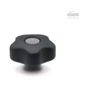 Image of Elesa - vctsoft Lobe knobs Soft-touch technopolymer Brass boss threaded hole VCT.7