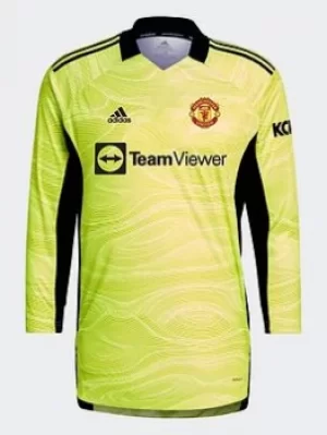 Image of adidas Manchester United 20/21 Home Goalkeeper Jersey, Yellow, Size 11-12 Years