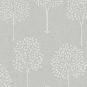 Image of Fine Decor Fine Decor Quartz Tree Wallpaper - Silver