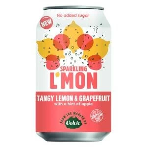 Image of Volvic LMon Sparkling Lemon and Grapefruit 330ml Pack of 12 145739
