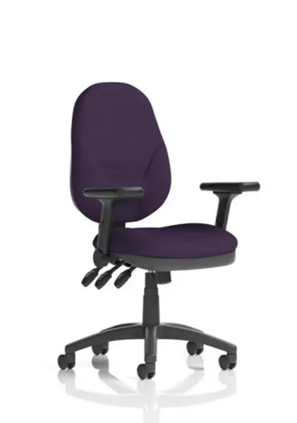 Image of Eclipse Eclipse Plus XL Lever Task Operator Chair Bespoke Colour Tansy Purple with Height Adjustable and Folding Arms KCUP1795