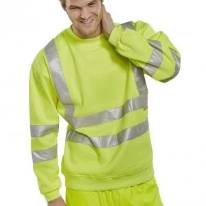 Image of B Seen Sweatshirt Hi Vis Polyester 280gsm M Saturn Yellow Ref BSSENSYM