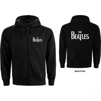 Image of Beatles - The - Drop T Logo Ladies XX-Large Zipped Hoodie - Black