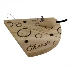 Image of Handcrafted Cheese Board With Wire And Mouse