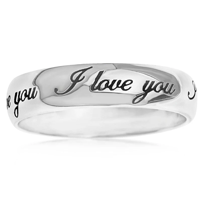 Image of Be You Sterling Silver Rhodium Plated Ring Silver female L