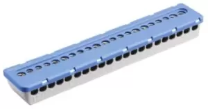 Image of Entrelec 21 Way Non-Fused Terminal Block, 6 mm, 16 mm, 100A, Clip Mount, 6 mm, 16 mm, Screw Terminals, Nylon