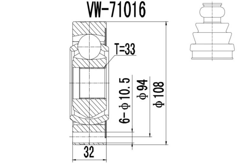 Image of PROCARO 77-VW-250 CV Joint Joint Kit,drive shaft (5)