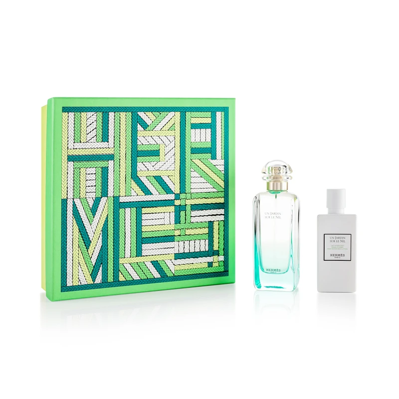 Image of Hermes Un Jardin Sur Le Nil Gift Set 100ml Eau de Toilette + 7.5ml Eau de Toilette + 50g Soap