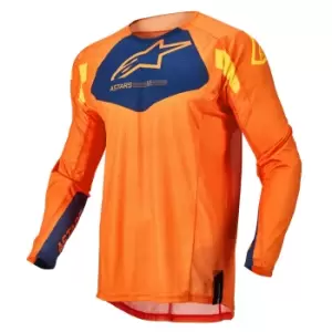 Image of Alpinestars Techstar Factory Jersey Orange Dark Blue Warm Yellow M