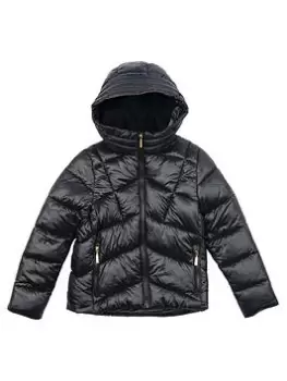 Image of Barbour International Girls Valle Quilt Jacket - Black, Size 6-7 Years, Women